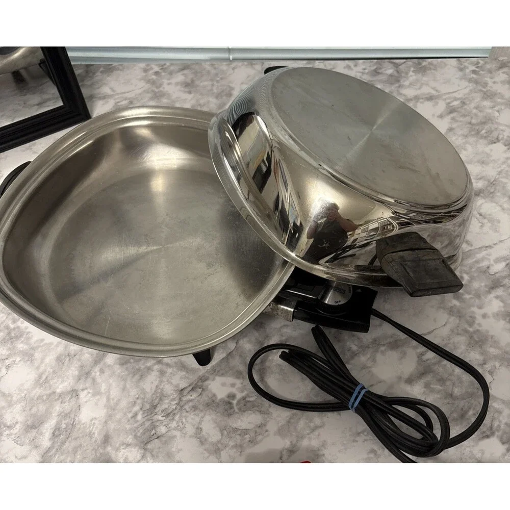 Aristo Craft Electric Skillet Stainless Steel w Lid w Legs